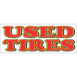 Concept Signs & Graphics 3'x8' USED TIRES BANNER LARGE Outdoor Indoor Sign Sale Auto Rims Wheels Repair