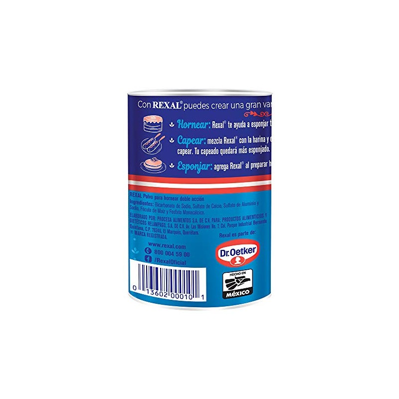 Rexal polvo para hornear, capear y esponjar 50 gramos