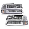 CNNELL LED Headlights Assembly Compatible with Chevy Silverado 1999-2002/Fit Suburban