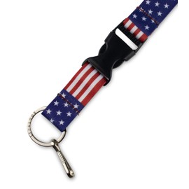 American Flag Lanyard with Release Buckle and Key Chain Holder