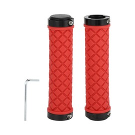 TUCKBOLD Bike Handlebar Grips Covers 128mm Long Lightweight | Bicycle End Grips Protector Red 1 Set