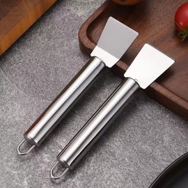 2 pack Stainless Steel Putty Knife Scraper Small Cleaning Scraper for Ovens Stoves Induction Hob Glass Ceramic Hob Scraper,Window Scrapers Cleaning Tool (1pc Straight Version and 1pc Bending Version)