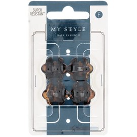 My Style Small 1.5 cm Nylon Hair Claw Clip Brown