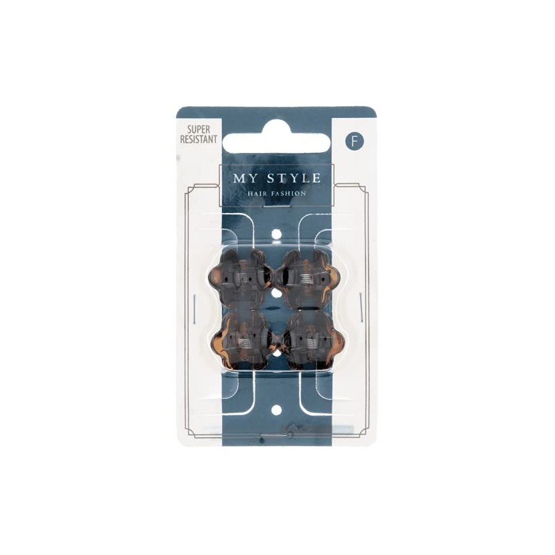 My Style Small 1.5 cm Nylon Hair Claw Clip Brown