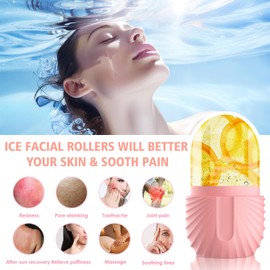 Ice Roller,Geepen Facial Eisroller Augeneismassage Gesichtsbehandlung Schönheit Hautpflege Eiskompresse Schrumpft Poren,Anti-Aging Falten Straffen Dunkle Ringe Reduzieren Muskelkater
