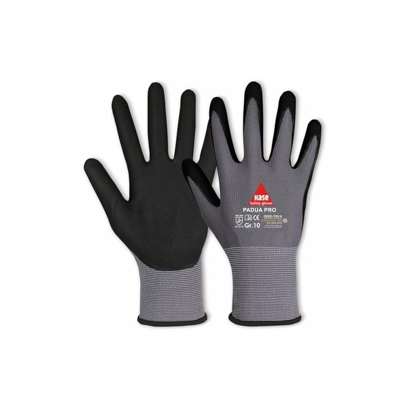 Hase Padua Pro Assembly Gloves, Size 8, Polyester