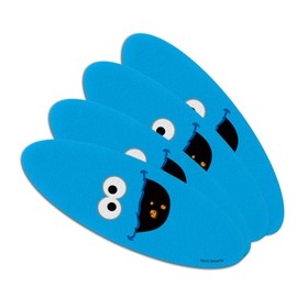 Sesame Street Cookie Monster Face Double-Sided Oval Nail File Emery Board Set 4 Pack