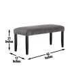 Steve Silver Napoli Gray Velvet Dining Bench