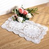 Feyarl 2 Pcs Rectangle Doilies Handmade Crochet Cotton Table Doilies