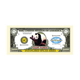 ENDANGERED GIANT PANDA MILLION DOLLAR BILL (5 bills)
