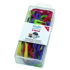 Läufer 59075 Rondella X-Band, Elastic Cross Bands, Rubber Bands 150 x 11 mm, Diameter 100 mm, 30 g Tub, Multi-Coloured