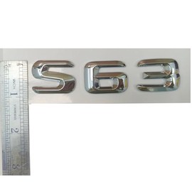 ABS 3D Chrome S 63 Letters Emblem Badge Replaces with S Class Side Supercharge Turbo Logo Car Styling Refitting Sticker S63