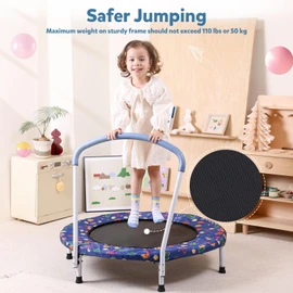 Skepphlay 36" Mini Trampoline for Kids, Kids Trampoline with Handle, Indoor Outdoor Use, Kids Trampoline Indoor for Boys Girls Age 3-6