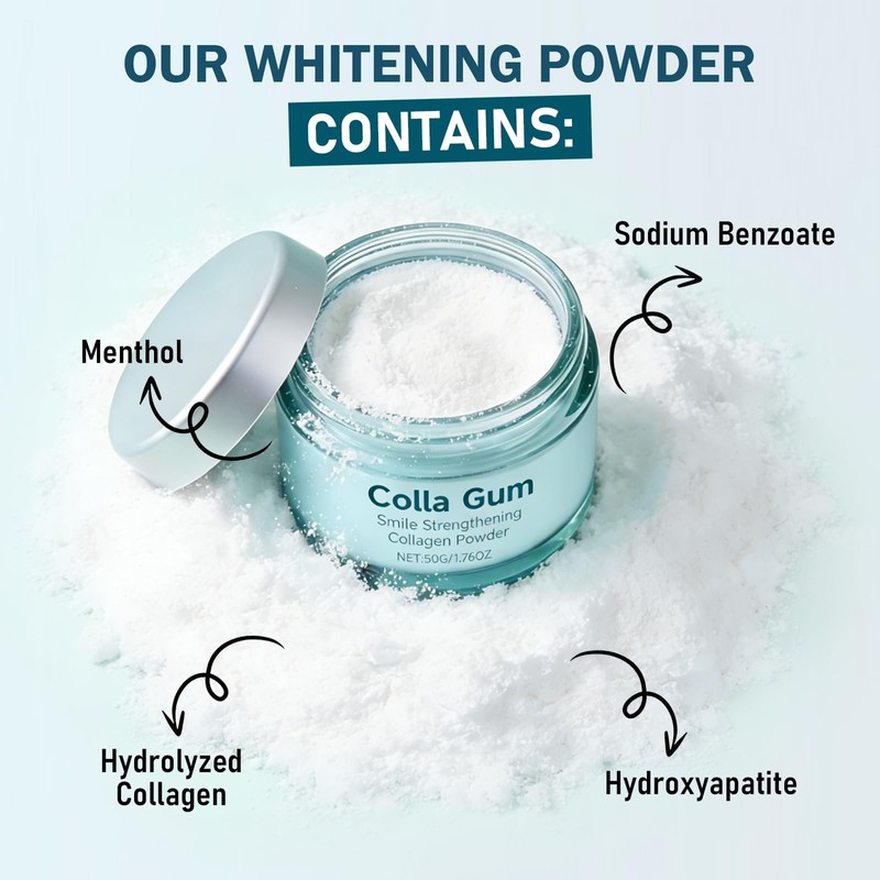 Collagum Smile Strengthening Collagen Powder,Collagen Tooth - Hydroxyapatite Toothpaste Care