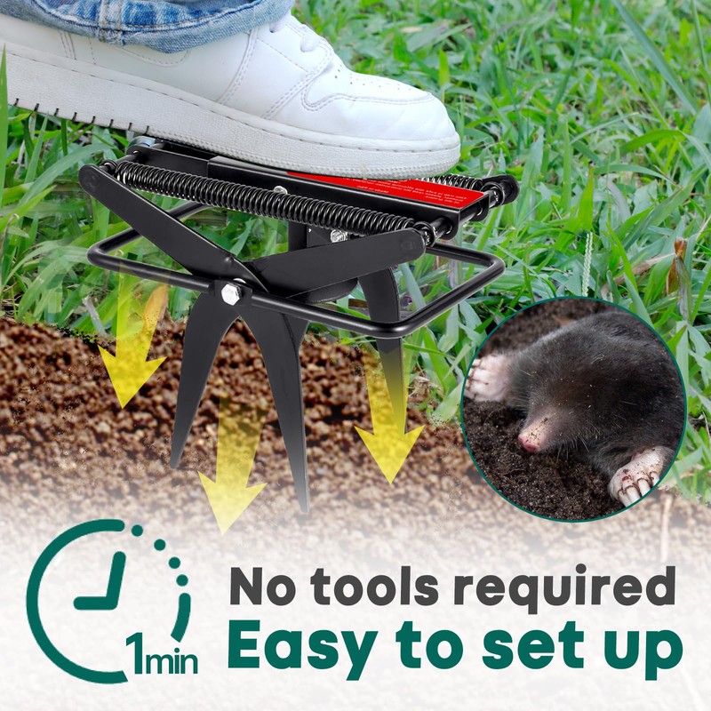 Garsum Mole Traps That Kill, EasySet Eliminator Black Scissor Traps,