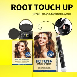 SEVICH Magnetic Hairline Powder with Brush | Refillable Root Touch Up for Sparse Hairlines & Gray Coverage | Waterproof, Sweat-Proof & Smudge-Proof | Natural & Invisible Hair Concealer (Brown)