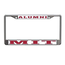 Massachusetts Institute of Technology Alumni On White Chrome License Plate Frame