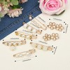 12PCS Pearl Pin-Style Waist Tighteners Decorative Brooch Clips Safety Pin