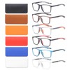 BLOEXCLU 6 Pack Reading Glasses for Men Sports Style Blue