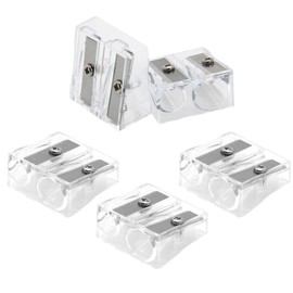 JCUGSBS Double Hole Pencil Sharpener, 4 Pieces Magnesium Pencil Sharpener, Hand Pencil Sharpener, Metal Pencil Sharpener, Magnesium, Small Pencil Sharpener for Schools Offices Art