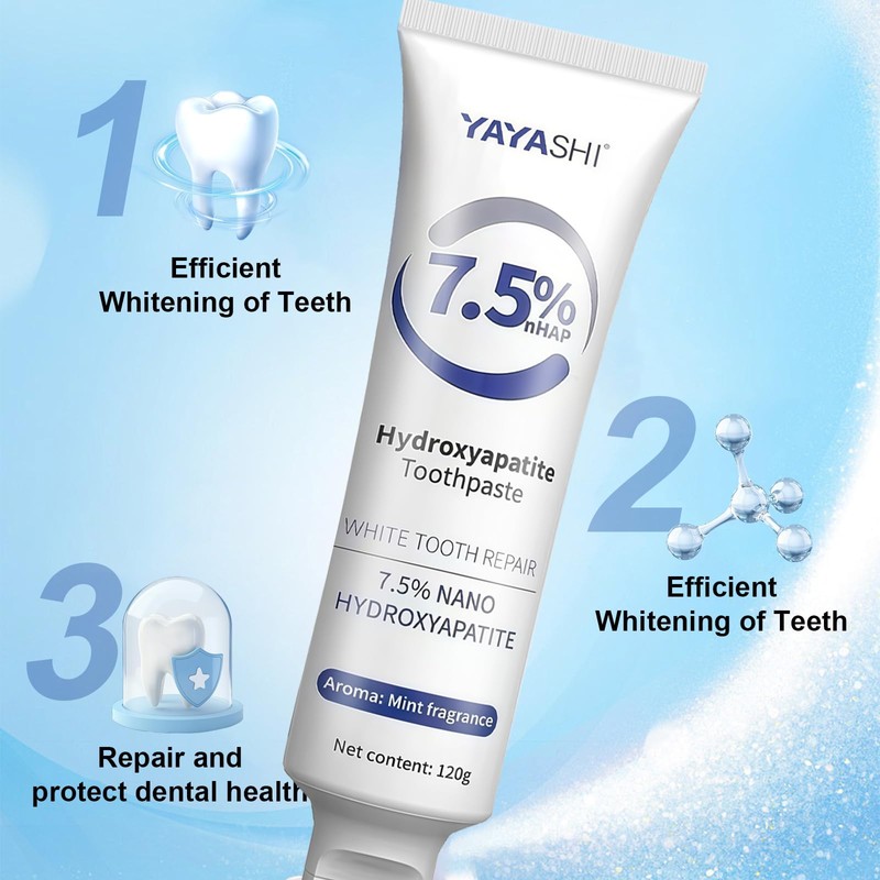 Set 3-Pack Hydroxyapatite Toothpastes for Enamel Protection and Tooth Strengthening,