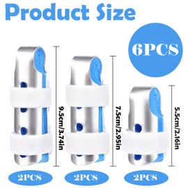 VireEyU 6 Stück Fingerschutz - 3 Verschiedene Größen, Verstellbare Fingerschienen Für Kleine Bis Große Finger, Ideal Bei Arthritis, Brüchen, Sehnenscheidenentzündung, Inklusive Schutzhülsen