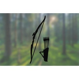 AK Stickers Bow and Arrows - Vinyl Decal Outdoor Weatherproof - Black, (A) X-Small: 3"