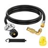 5 Feet Propane Regulator and Hose with Elbow Adapter for