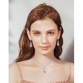 IFKM Silver Jewelry Sets for Women Rhinestone Crystal CZ Bridal Bridesmaid Accessories Necklace Earrings set for Wedding Prom Anniversary Birthday Gifts