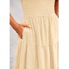 PRETTYGARDEN Women's Swiss Dot Boho Midi Dress Puff Sleeve Tiered