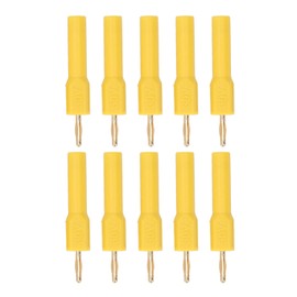 10Pcs Banana Plugs Connector 2mm Male to 4mm Female Adapter Gold Plated Brass 30V Yellow