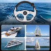 Boat Steering Wheel 3-Spoke D Shape with Steering Wheel Knob-Sliver