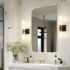 Minuover Wall Mount Mirror for Bathroom, Brushed Gold Metal Framed