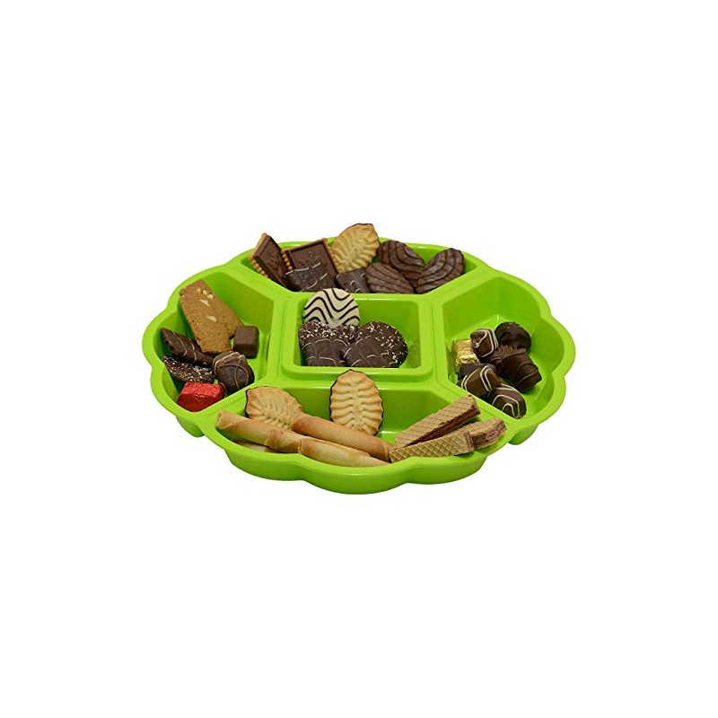 Gariella 2 x Serving Plates, Snack Bowls, Plastic, Appetizer Divider,