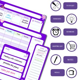 ECSenSe Magnetic Fridge Calendar | 4 Pack Dry Erase Calendar Monthly, Weekly, Daily, to do List Magnetic Board, 6 Dry Erase Markers, 1 Magnetic Eraser | Best for Daily use, Back to School, Gift idea.