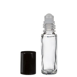 Caribbean Coastal Delights 2 Roll-on Refillable Glass Perfume Bottle Purse or Travel Size. Plain & Swirl 1/3oz .33 Fl. oz. 10ml.
