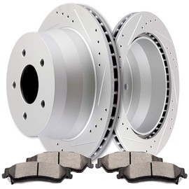 OCPTY Brakes and Rotors Kits, Disc Brakes Rotors and Ceramic Pads Rear for 97-05 for Chevy Blazer, 98-04 for Chevy S10, 98-01 for GMC Jimmy, 98-04 for GMC Sonoma, 97-01 for Oldsmobile Bravada