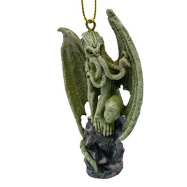 Cthulhu Octopus Sea Monster Creature on Rock Christmas Tree Ornaments