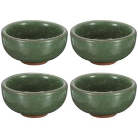 PATIKIL Ink Dish Plate for Chinese Japanese Calligraphy Writing Ceramics Ink Holder Rest Ink Water Dish for Stone Traditional Beginners Practice Painting, 4Pcs, Light Green