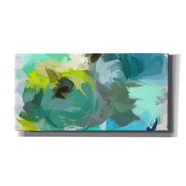 Epic Graffiti 'The Shades of Green Abstract 2' by Irena Orlov, Canvas Wall Art, 40"x20"