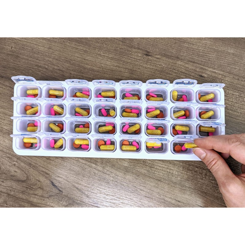 31 Day Monthly Pill Box Organizer Planner with Daily Removable