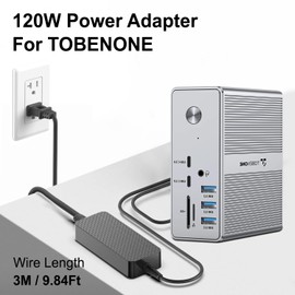 HKY 20V 6A 120W AC DC Adapter for TobenONE DisplayLink Docking Station 4 Monitor 18-in-1 Quad/Triple 4K Display Dock Station Replacement FY1352006000 Power Supply Cord Charger Plug