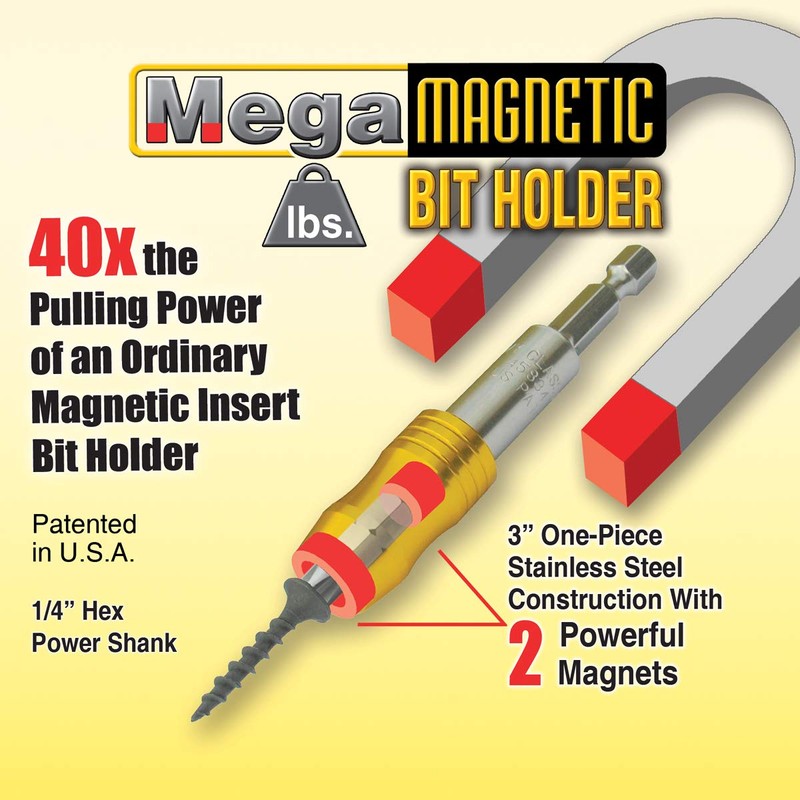 IVY Classic 44628 1/4 x 3" Mega-Magnetic Bit Holder, Impact