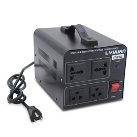 LVYUAN Voltage Transformer Converter 1500 Watt Step Up/Down Convert from 110-120 Volt to 220-240 Volt and from 220-240 Volt to 110-120 Volt with 2 US outlets, 2 Universal outlets, Circuit Breaker