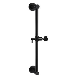 Shower Slide Bar Adjustable Handheld Shower Head Holder Wall Mount - 15inch All-Metal Shower Head Slide Bar Compatible with Bathroom Drill Free Glue Installation - Black