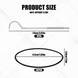 20pcs Silicone Gaskets for Keurig for K Cups Plastic, Sealing Ring Replacement with Bent Hook for K Cup Coffee Filter Refillable Reusable Accessories(Black)