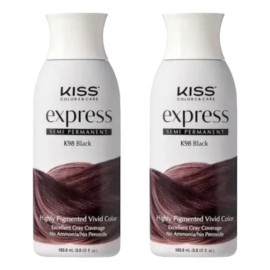 Kiss Express K98, Negro Tinte Semi Permanente 2pz