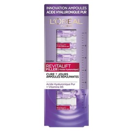 L'Oréal Paris - Revitalift Filler - 7 Ampoules Anti-Wrinkle with Pure Hyaluronic Acid - Anti-Ageing Treatment 7 Days - Intensive Moisture - For All Skin Types - 7 x 1 ml