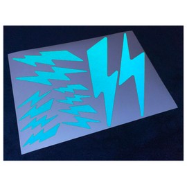 Veloviz Reflective Lightning Bolt (Assorted) Blue Die-Cut Vinyl Cargo Bike Stickers Decals