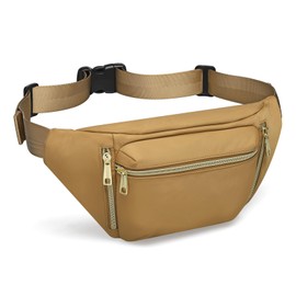 SUIKIHUM Fanny Pack for Men Women, Waterproof Nylon Anti Theft Waist Bag for Travel Hiking Running Sports Belt Bag (Yellow)